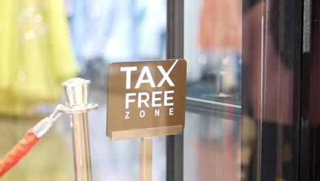 tax free zone sign