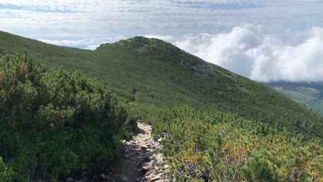 beautiful high tatry mountain and picturesque tourist hiking trail in slovakia