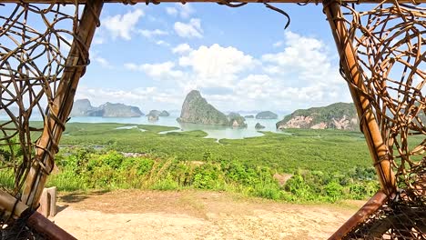 panoramic view of lush landscape and islands