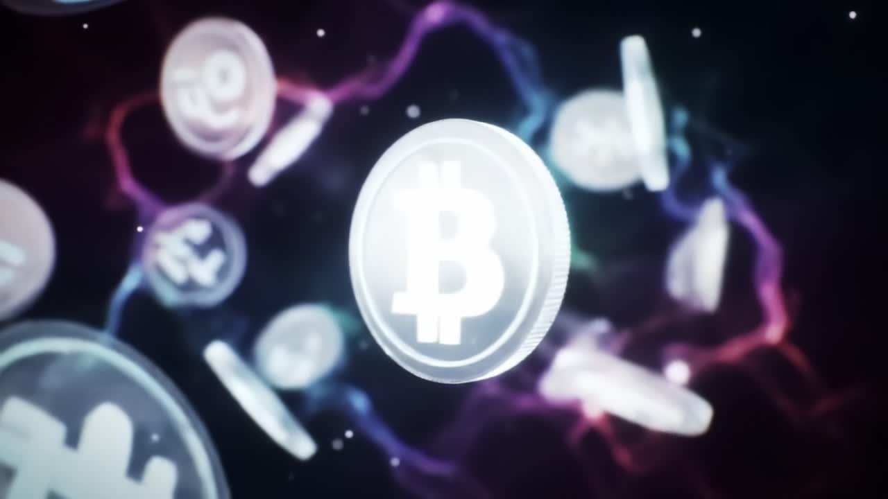 In this captivating visual journey, digital coins float through vibrant spaces, illustrating the growth of cryptocurrency and its influence on today’s financial landscape.