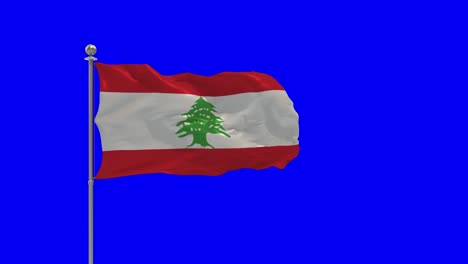 lebanon 3d illustration of the waving flag on a pole with chroma