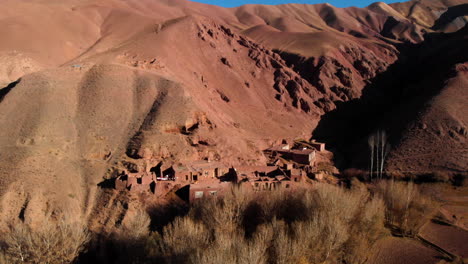 mountainous landscape with residential structures on the old town of bamiyan in central afghanistan