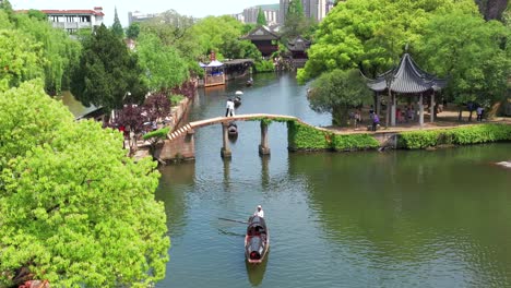 aerial photo of donghu lake in shaoxing, zhejiang, china, formed after thousands of years of artificial mining, showcasing beautiful and spectacular artificial landscapes