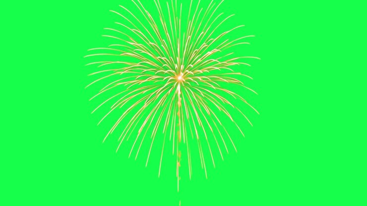 Vibrant fireworks backdrop animation, transparent 4K video, green screen