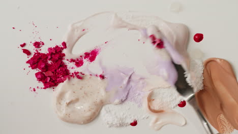 makeup swatches and cosmetics palette