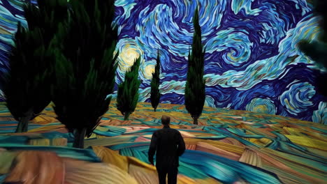 virtual reality experience of the starry night