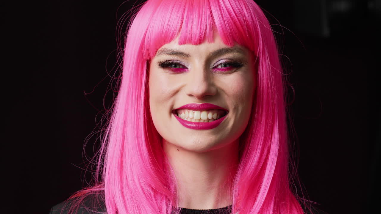 Sexy beautiful woman showing candid smile on camera