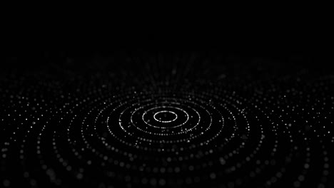 abstract black background of circular flow of particles. digital cyberspace. network connections structure. 3d rendering.