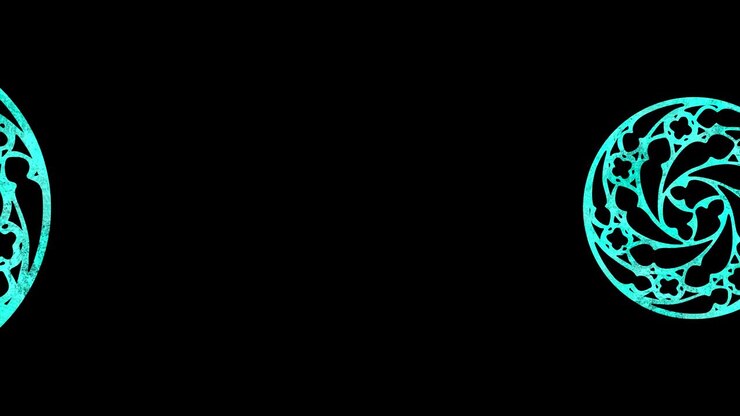 Video animation on a minimal black background in 4K, in 16:9 video format.