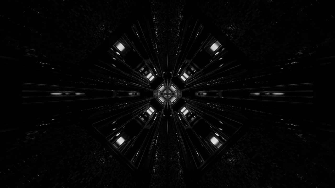 3d illustration motion background of dark high contast space hangar tunnel corridor artwork visual loop