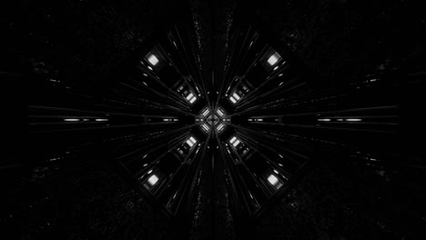 ilustración 3d de movimiento de fondo oscuro de alto contraste espacio hangar túnel corredor obra de arte bucle visual