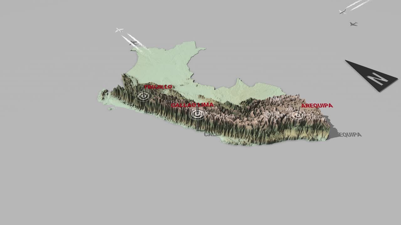 3d 지형 지도 페루
