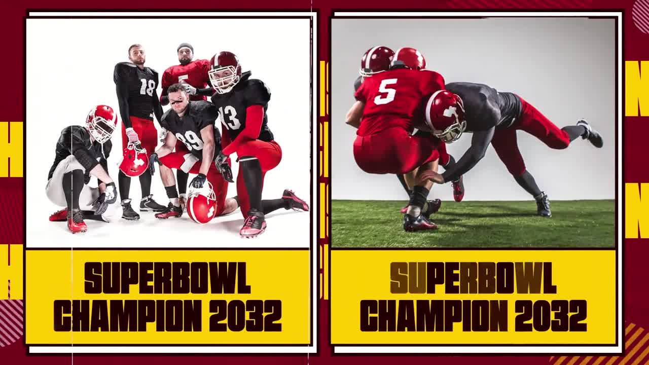Giocatori di football americano in posa e in azione per il campionato