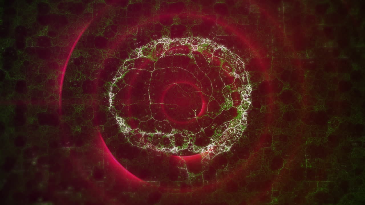 animación del cerebro digital sobre los círculos rojos