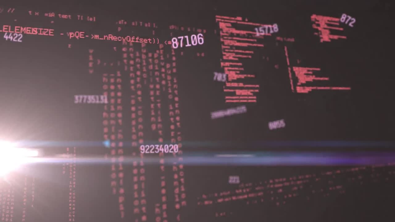 animación de números cambiantes y procesamiento de datos