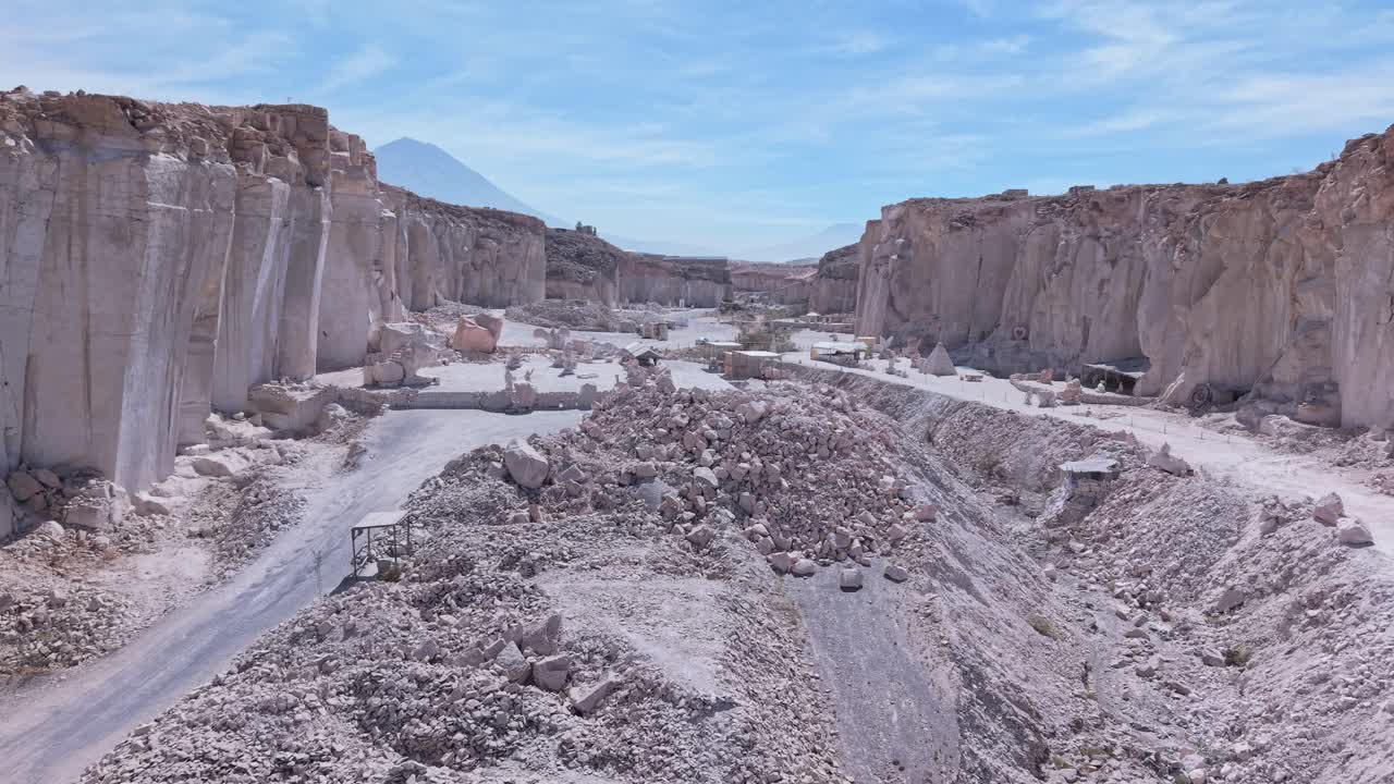 Scenic view of Ruta del Sillar's quarries in Arequipa, Peru's volcanic rock site