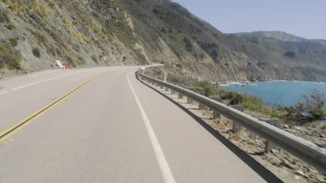 Point-of-view-time-lapse-driving-on-Pacific-Coast-Highway-in-Big-Sur-California