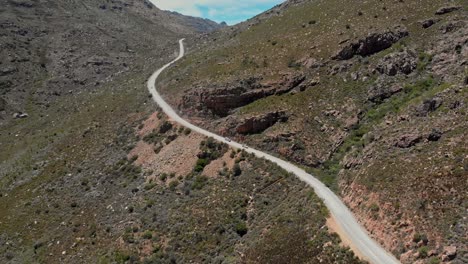 4x4 pickup truck driving on dirt roads on mountain passes in the cederberg with some scenic views and landscape