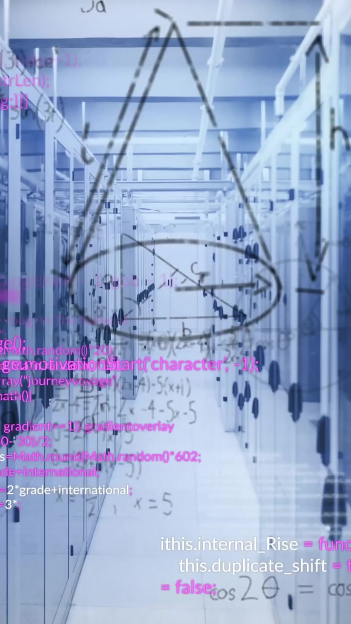 Анимация обработки данных на фоне женщины с ноутбуком