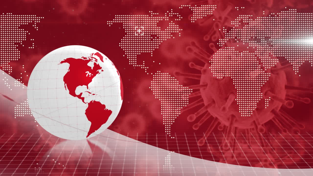 바이러스 정보 처리와 함께 회전하는 디지털 글로브