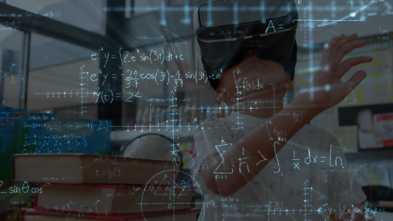 vr 헤드 ⁇ 을 사용하여 학교생을 대상으로 수학 수식의 애니메이션