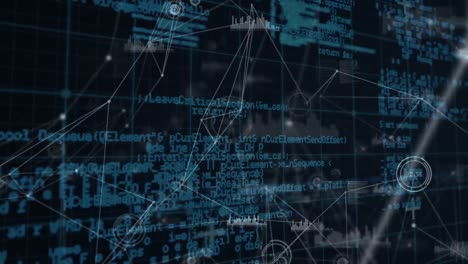 animation of network of connections and diverse data in digital space