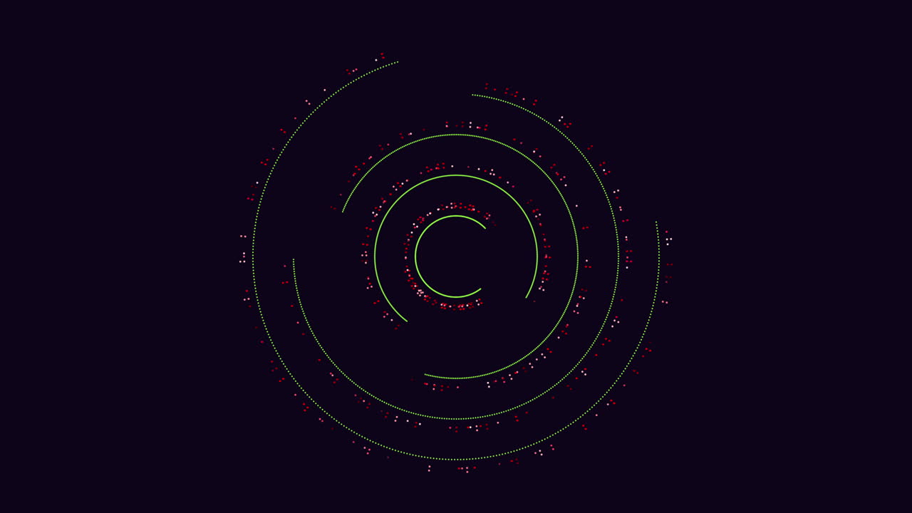 A mesmerizing red spiral pattern consisting of intersecting lines set against a dark background. The lines create an intricate circular design that draws the eye in with its unique symmetry