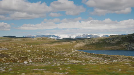 beautiful landscape of rural norway view from the window of the bus 4k video