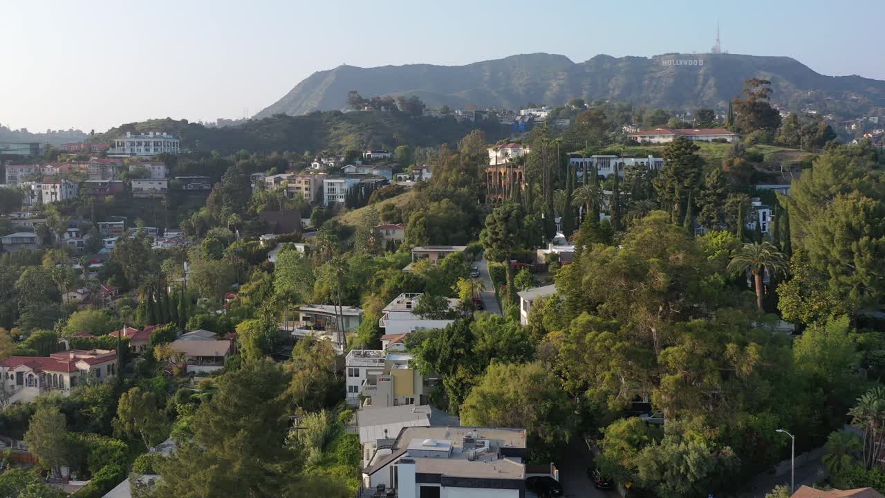 casas de las colinas de hollywood - vista aérea de la ladera
