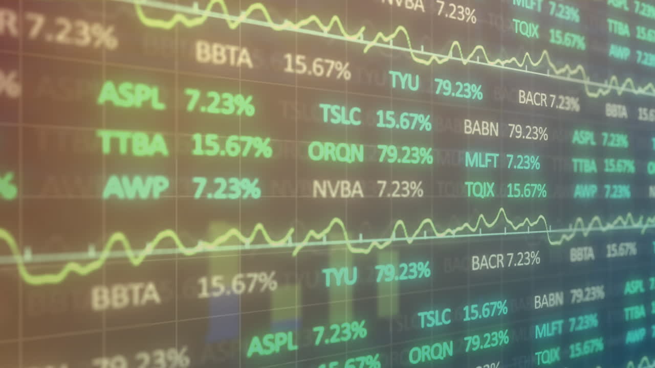 Animazione dell’elaborazione di dati finanziari sulle statistiche