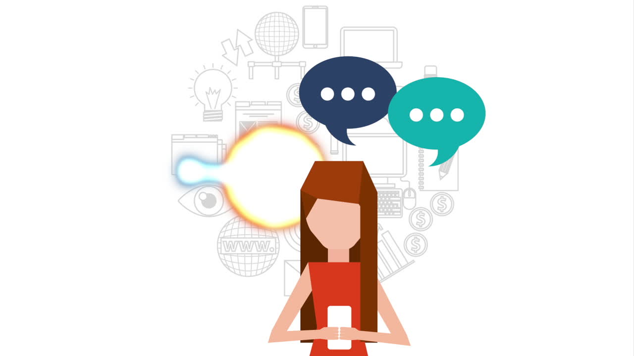 mujer joven que usa teléfonos inteligentes y redes sociales