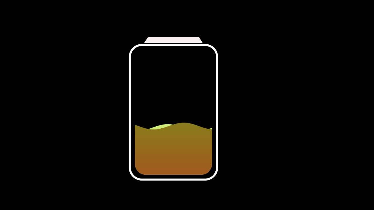 la celda de la batería está en posición vertical y está vacía.