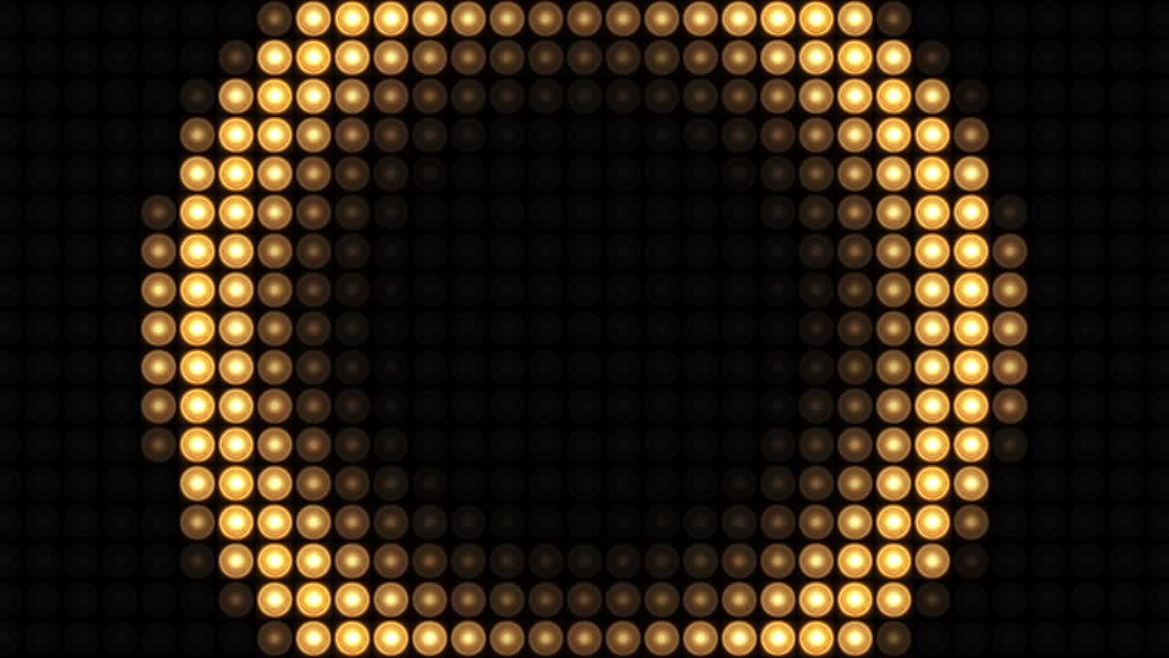 4k loop background of gold lights flashing spotlight wall stage led animation for music and dance