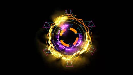 fire energy yellow color powerful around and magic weapon abstract design of technology