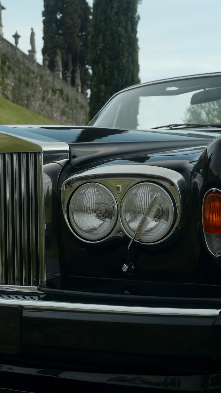 Close-up of a Rolls Royce Headlight