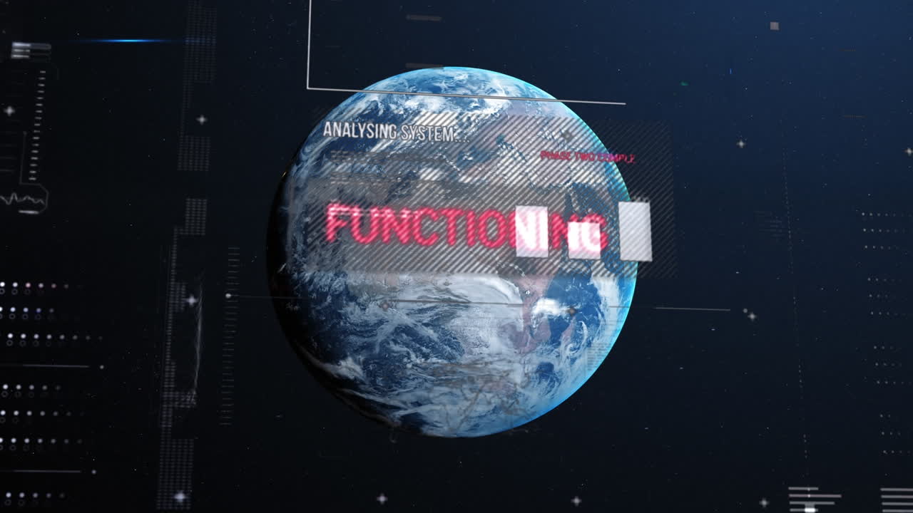 배경에서 전 세계에 대한 데이터 처리의 애니메이션