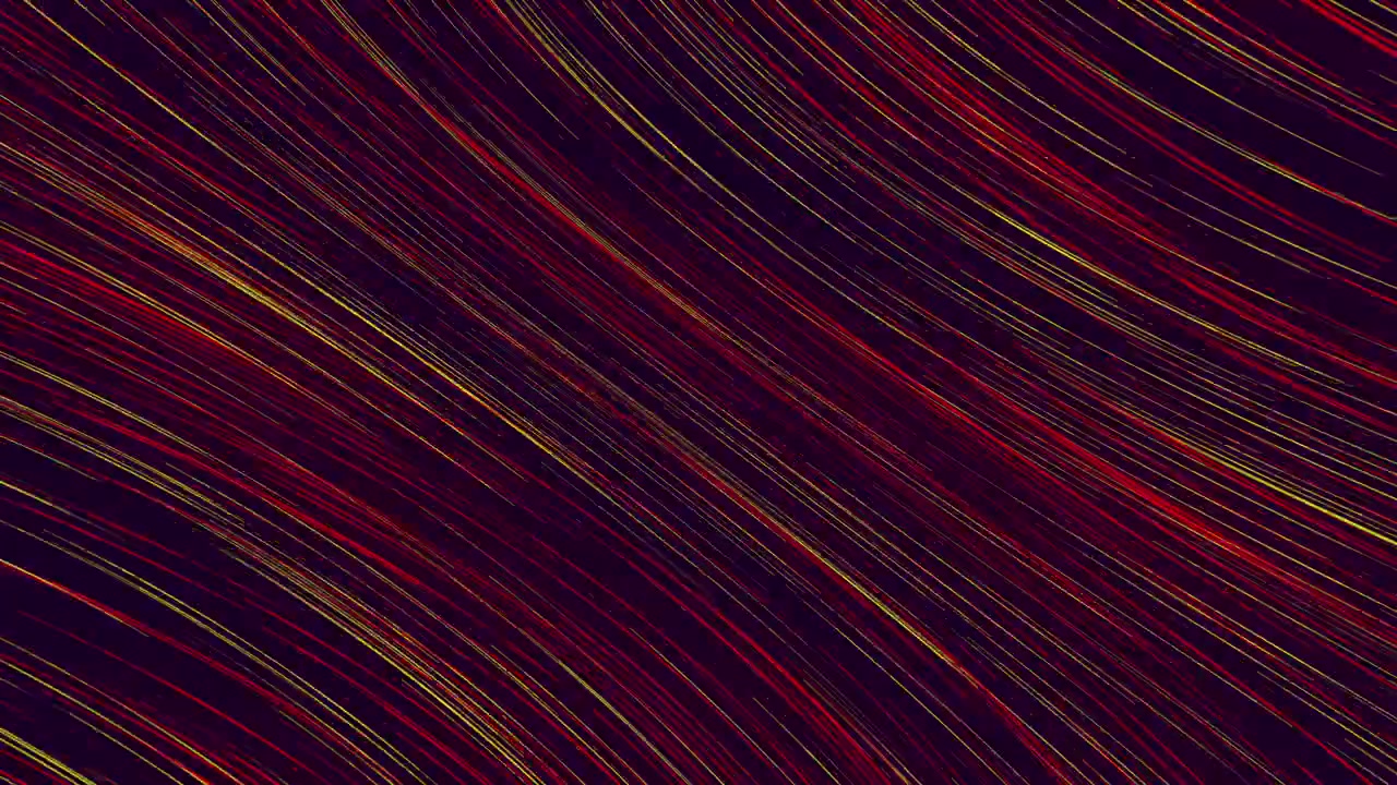 Loop continuo di linee astratte rosse e dorate fluenti