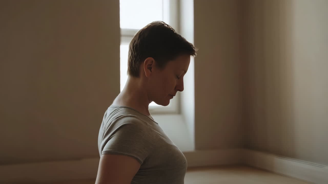 Woman Meditating or in a Thoughtful Pose