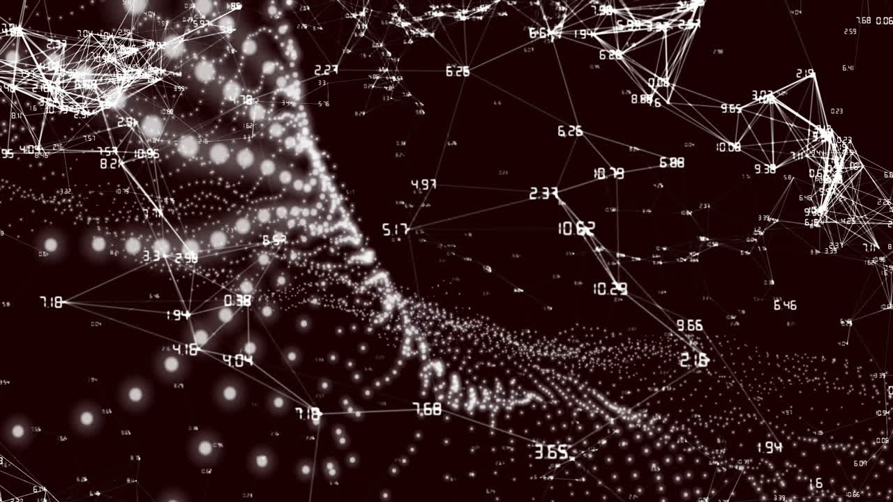 Animation of network of connections and data processing over globe
