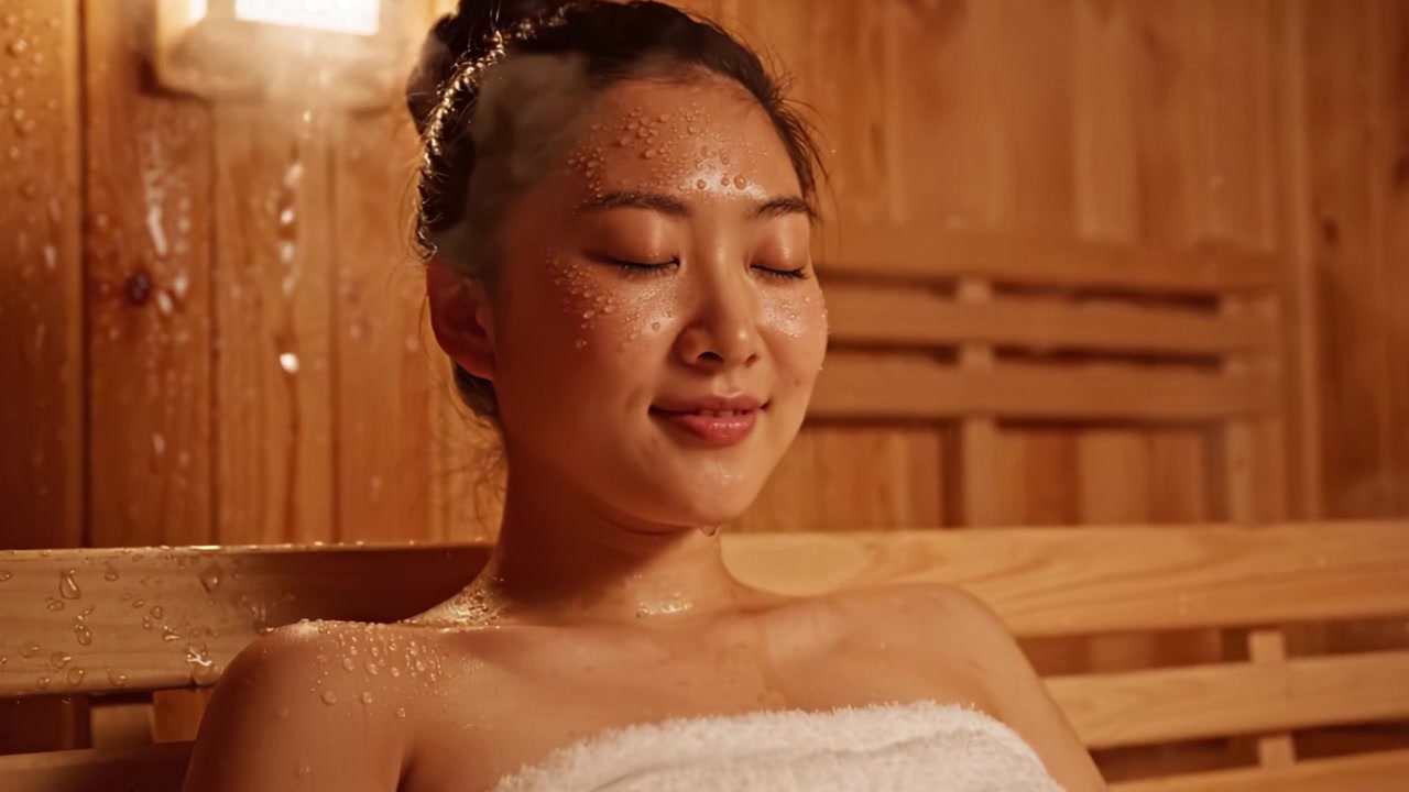 Relax in sauna: un sereno viaggio di cura di sé e consapevolezza nell'ambiente caldo e umido di un rifugio tranquillo.