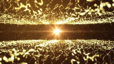 4k glitter golden sparkle background loop particles with bokeh light blinking.