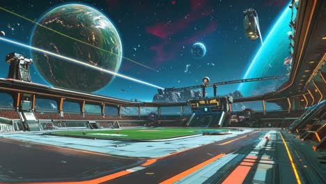 futuristic space stadium
