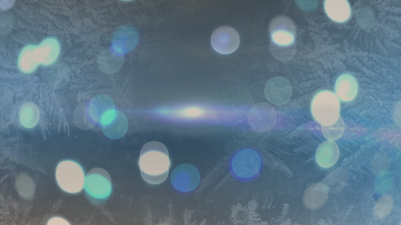 흐릿한 배경에 있는 빛의 반점들의 애니메이션