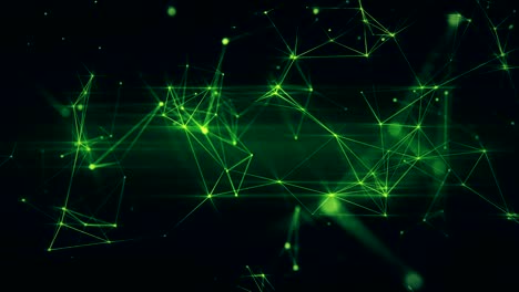 animación abstracta futurista en bucle de superficie verde con puntos de conexión