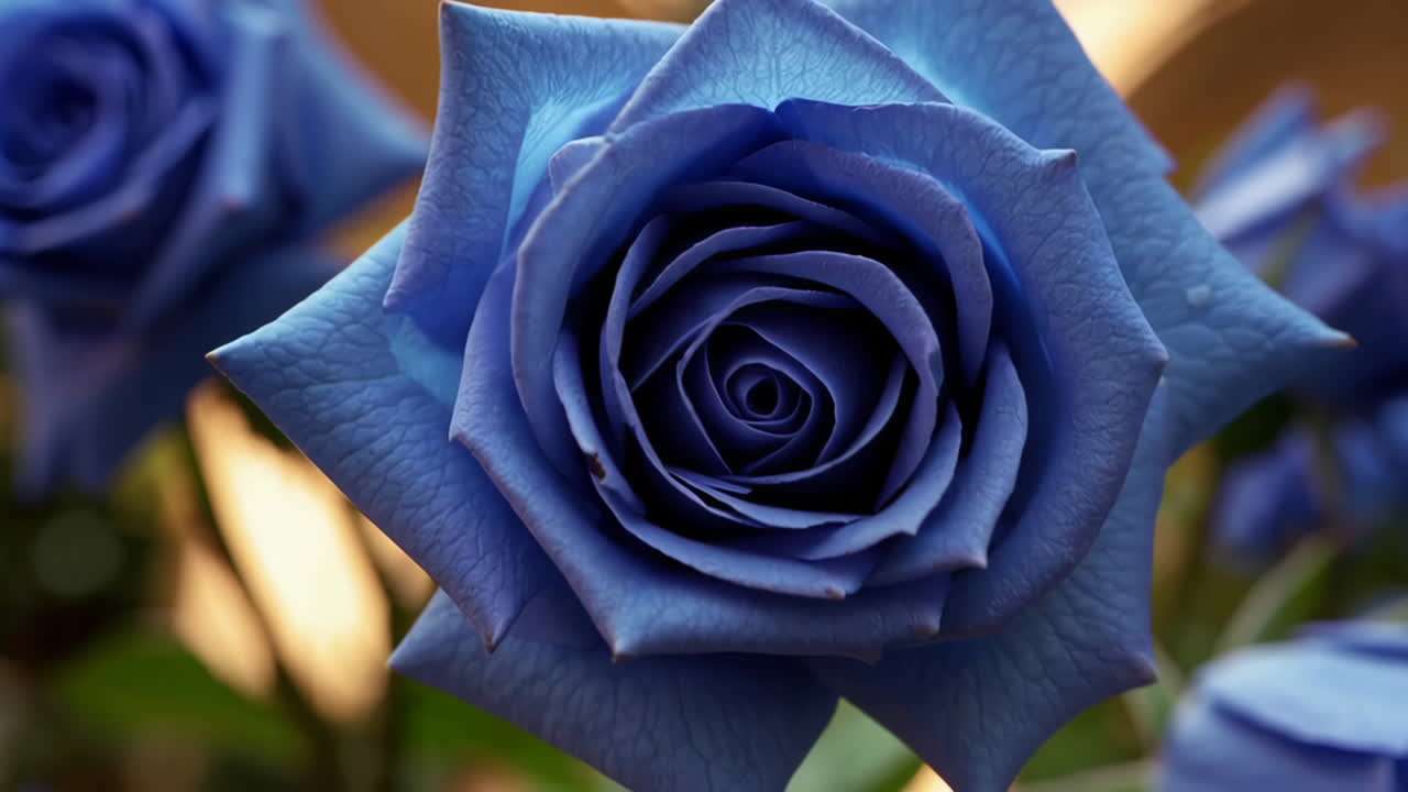 Close-up of vibrant blue roses