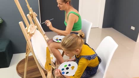 madre e hija pintando juntas