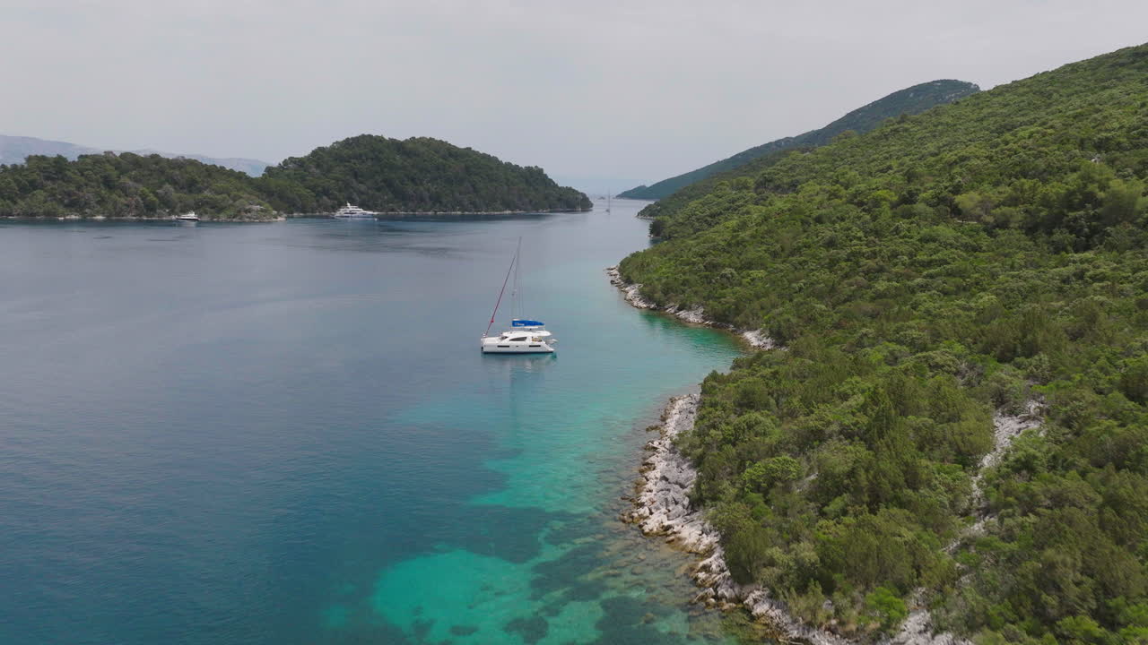 Veduta aerea del Parco Nazionale dell'isola di Mljet in Croazia, Europa