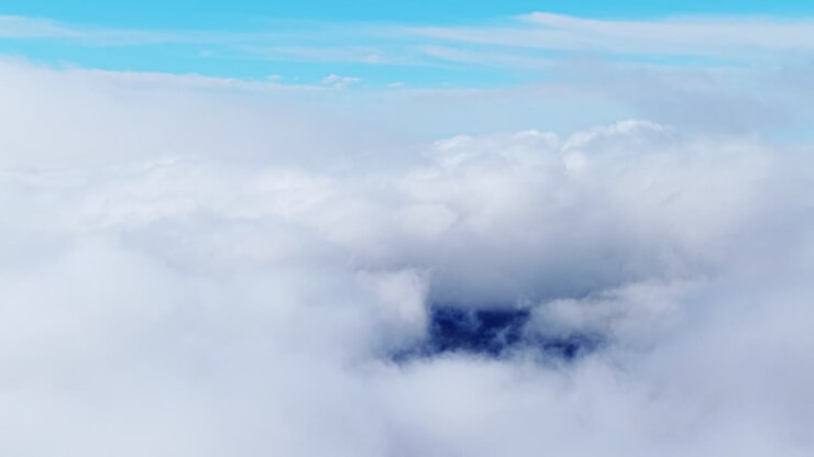 Sky view of clouds with bright blue hues, serene and uplifting ambiance