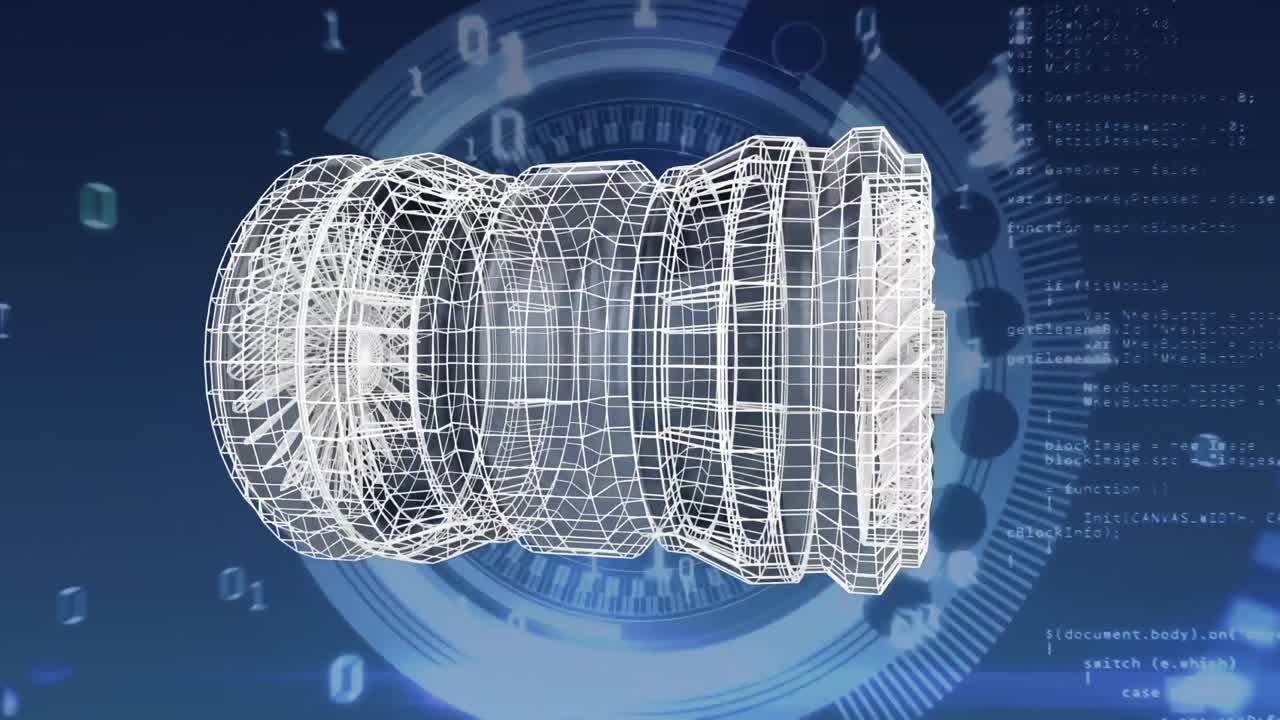 비행기 터빈의 3d 디지털 모델