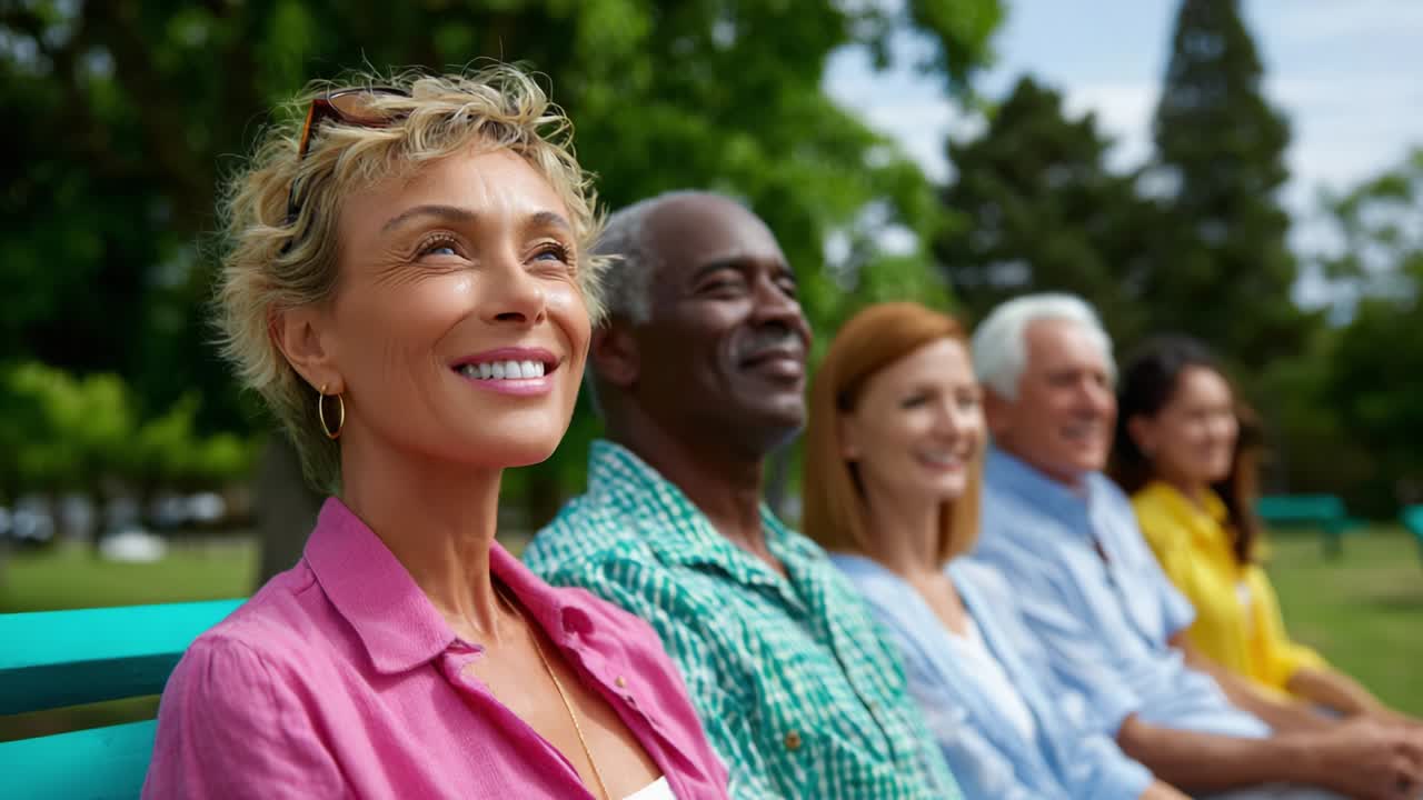 Diverse Group of People Relaxing in a Park
